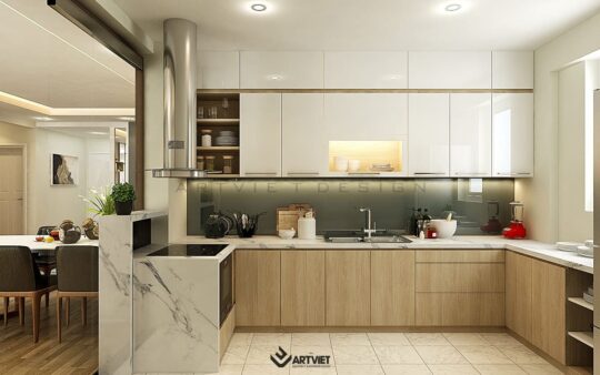 Nội thất chung cư 120m2 phong cách hiện đại - bếp - 1