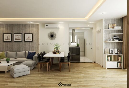 Nội thất chung cư 120m2 phong cách hiện đại - phòng khách - 1