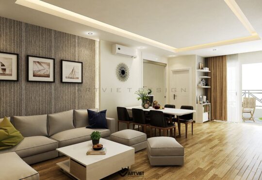 Nội thất chung cư 120m2 phong cách hiện đại - phòng khách - 4