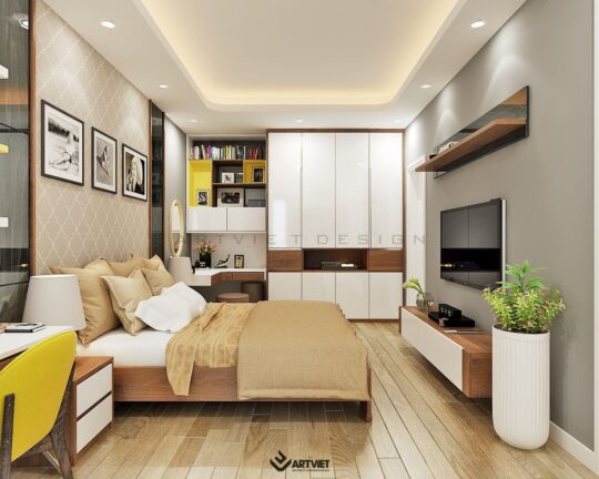 Nội thất chung cư 120m2 phong cách hiện đại - phòng ngủ 1 - 1