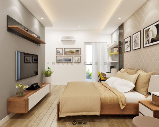 Nội thất chung cư 120m2 phong cách hiện đại - phòng ngủ 1 - 3