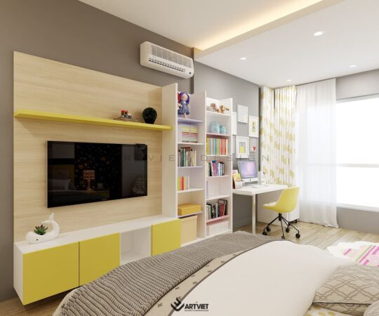 Nội thất chung cư 120m2 phong cách hiện đại - phòng ngủ 2 - 2