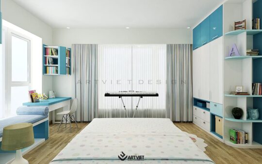 Nội thất chung cư 120m2 phong cách hiện đại - phòng ngủ 3 - 1