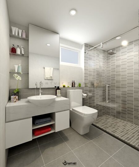Nội thất chung cư 120m2 phong cách hiện đại - wc - 1