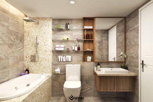 Nội thất chung cư 120m2 phong cách hiện đại - wc - 2