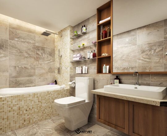 Nội thất chung cư 120m2 phong cách hiện đại - wc - 3