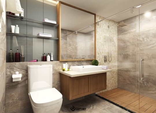Nội thất chung cư 120m2 phong cách hiện đại - wc - 4