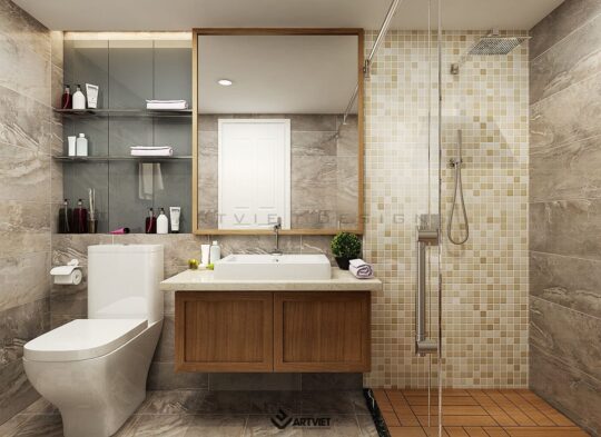 Nội thất chung cư 120m2 phong cách hiện đại - wc - 5