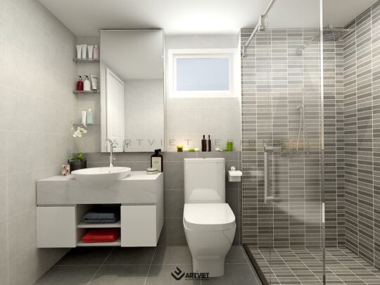 Nội thất chung cư 120m2 phong cách hiện đại - wc - 6
