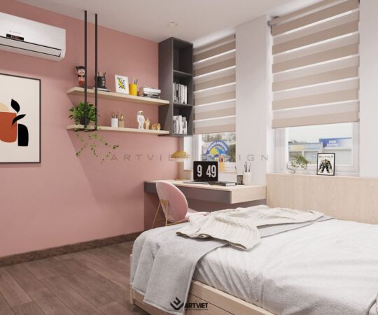 Thiết kế nội thất nhà ở Khương Đình - phòng ngủ con gái - 2