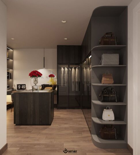 Thiết kế nội thất nhà ở Khương Đình - phòng ngủ master - 1