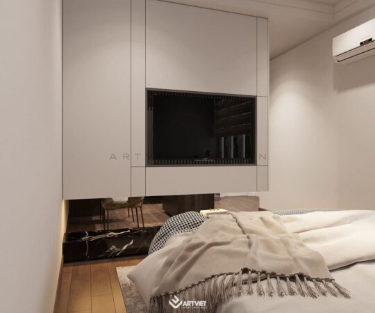 Thiết kế nội thất nhà ở Khương Đình - phòng ngủ master - 3