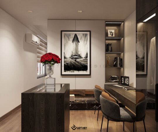 Thiết kế nội thất nhà ở Khương Đình - phòng ngủ master - 4