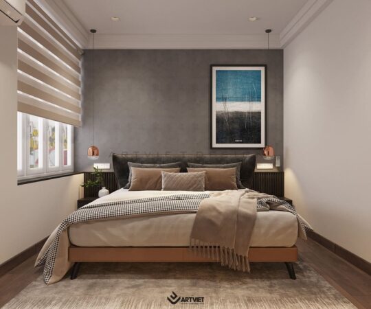 Thiết kế nội thất nhà ở Khương Đình - phòng ngủ master - 6