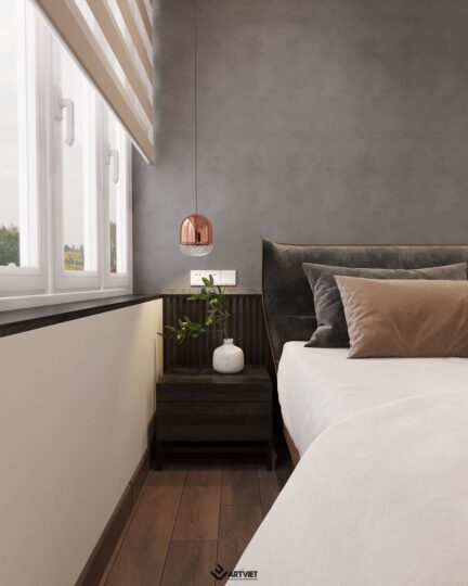 Thiết kế nội thất nhà ở Khương Đình - phòng ngủ master - 8