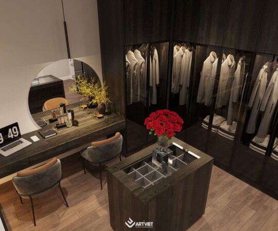 Thiết kế nội thất nhà ở Khương Đình - phòng ngủ master - 9