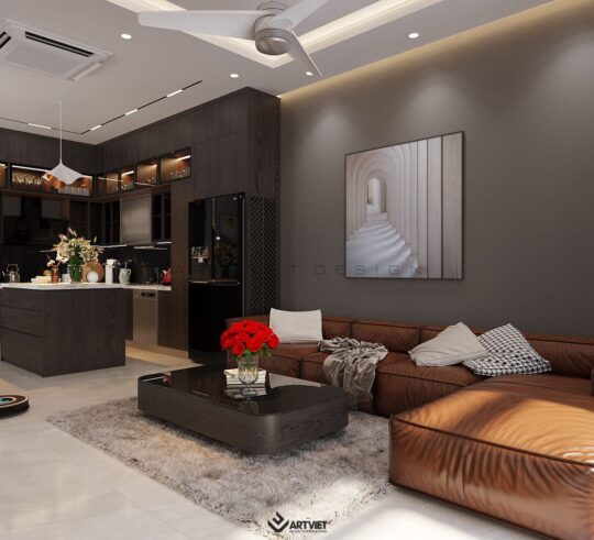 Thiết kế nội thất nhà Sơn Tây - khách bếp - 2