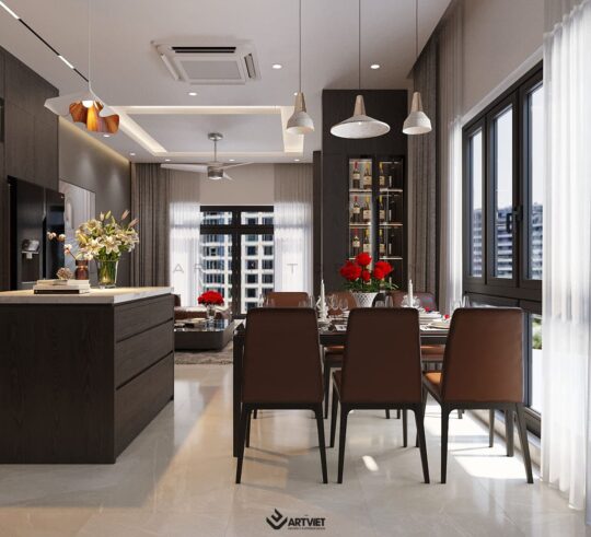 Thiết kế nội thất nhà Sơn Tây - khách bếp - 8