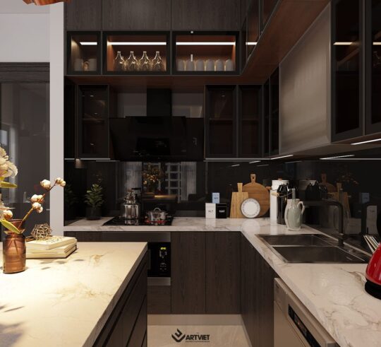 Thiết kế nội thất nhà Sơn Tây - khách bếp - 9