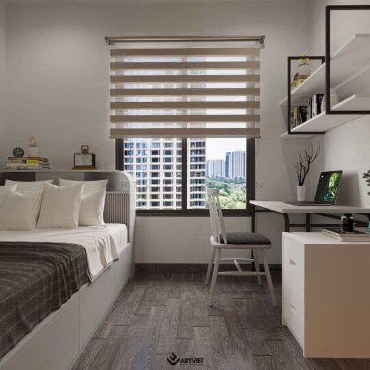 Thiết kế nội thất nhà Sơn Tây - phòng ngủ con gái - 1