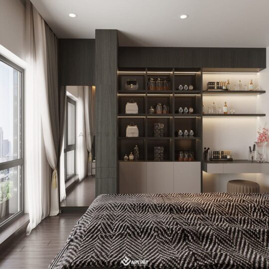 Thiết kế nội thất nhà Sơn Tây - phòng ngủ master - 3