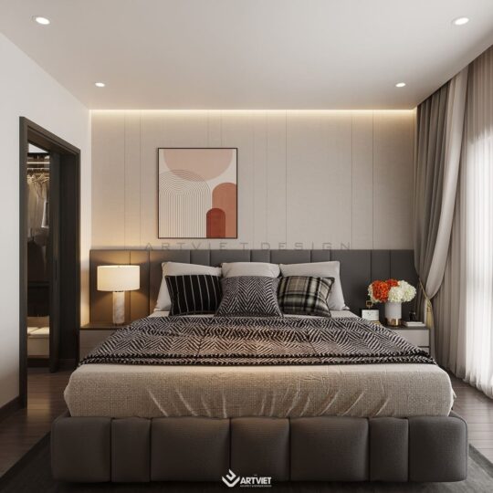 Thiết kế nội thất nhà Sơn Tây - phòng ngủ master - 4