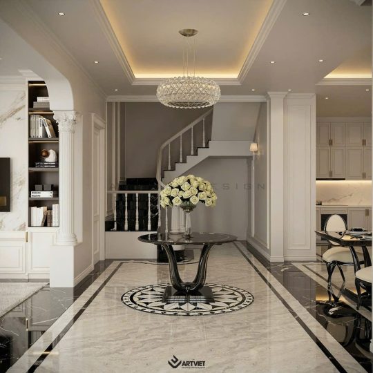 Nội thất biệt thự Hưng Yên - cầu tháng