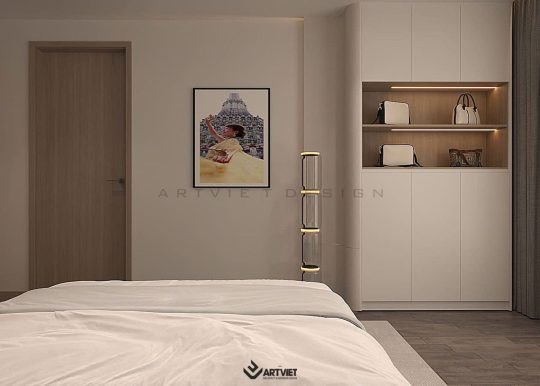 Thiết kế nội thất chung cư Khai Sơn - Thượng Thanh, Long Biên - phòng ngủ master (3)