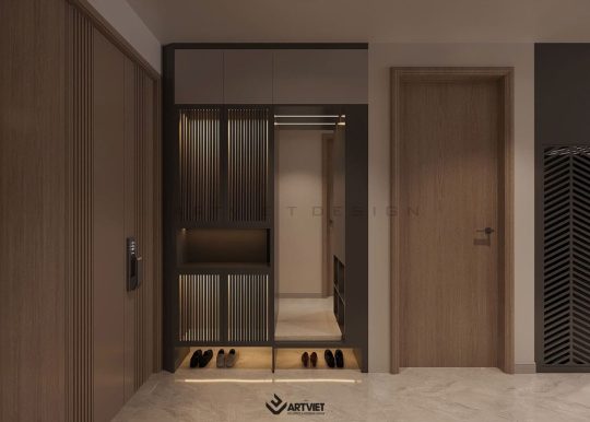 Thiết kế nội thất chung cư Khai Sơn - Thượng Thanh, Long Biên - tủ giày