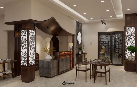 Thiết kế nội thất cửa hàng gốm sứ Hoà Lan - Bát Tràng (1)