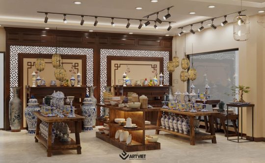 Thiết kế nội thất cửa hàng gốm sứ Hoà Lan - Bát Tràng (13)
