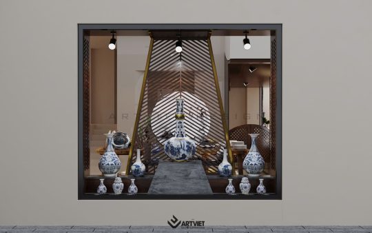 Thiết kế nội thất cửa hàng gốm sứ Hoà Lan - Bát Tràng (15)