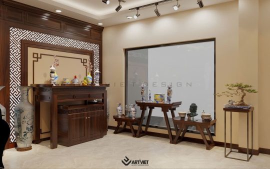 Thiết kế nội thất cửa hàng gốm sứ Hoà Lan - Bát Tràng (2)