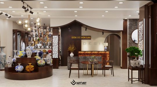 Thiết kế nội thất cửa hàng gốm sứ Hoà Lan - Bát Tràng (4)