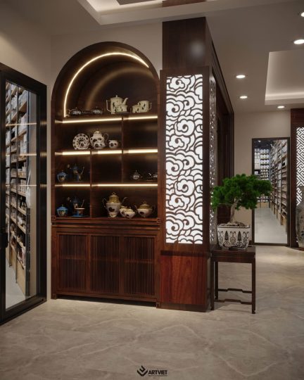 Thiết kế nội thất cửa hàng gốm sứ Hoà Lan - Bát Tràng (6)