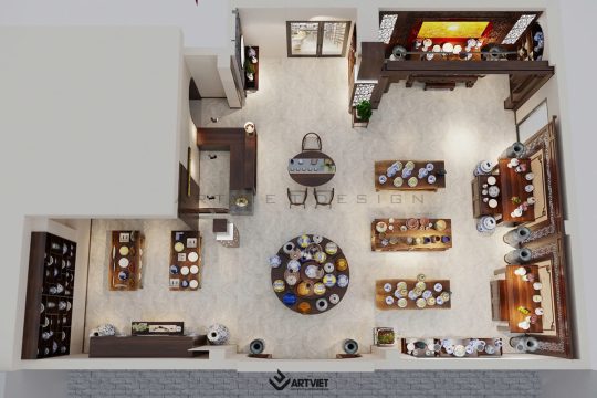 Thiết kế nội thất cửa hàng gốm sứ Hoà Lan - Bát Tràng (9)