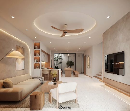 Thiết kế nội thất nhà ở Sóc Sơn - phòng khách 1