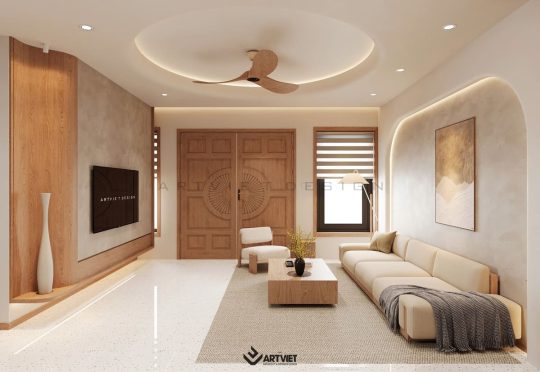 Thiết kế nội thất nhà ở Sóc Sơn - phòng khách 2