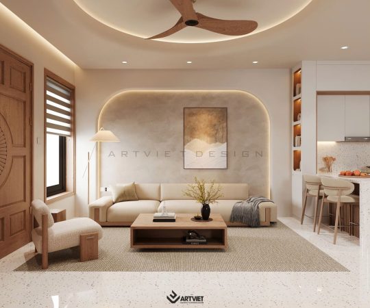 Thiết kế nội thất nhà ở Sóc Sơn - phòng khách 3