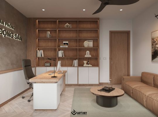 Thiết kế nội thất nhà ở Sóc Sơn - phòng làm việc 1