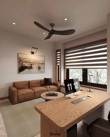 Thiết kế nội thất nhà ở Sóc Sơn - phòng làm việc 2