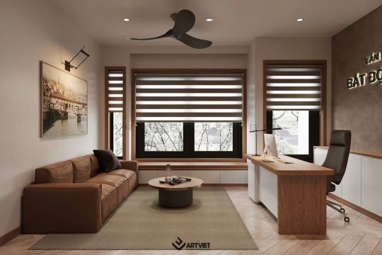 Thiết kế nội thất nhà ở Sóc Sơn - phòng làm việc 3