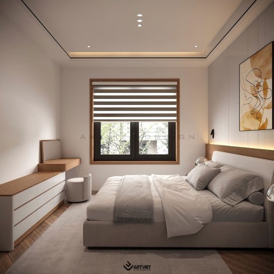 Thiết kế nội thất nhà ở Sóc Sơn - phòng ngủ 2 (1)