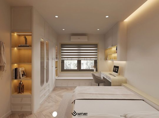 Thiết kế nội thất nhà ở Sóc Sơn - phòng ngủ 3 (2)