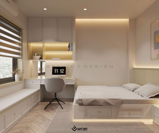 Thiết kế nội thất nhà ở Sóc Sơn - phòng ngủ 3 (4)