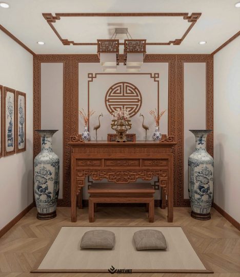 Thiết kế nội thất nhà ở Sóc Sơn - phòng thờ 3
