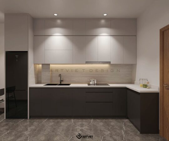 Thiết kế nội thất nhà ở – Xóm 6 Giang Cao, Bát Tràng - phòng khách bếp - 1