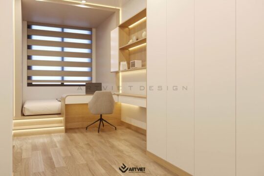 Thiết kế nội thất nhà ở – Xóm 6 Giang Cao, Bát Tràng - phòng ngủ em gái - 1