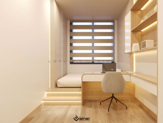 Thiết kế nội thất nhà ở – Xóm 6 Giang Cao, Bát Tràng - phòng ngủ em gái - 2