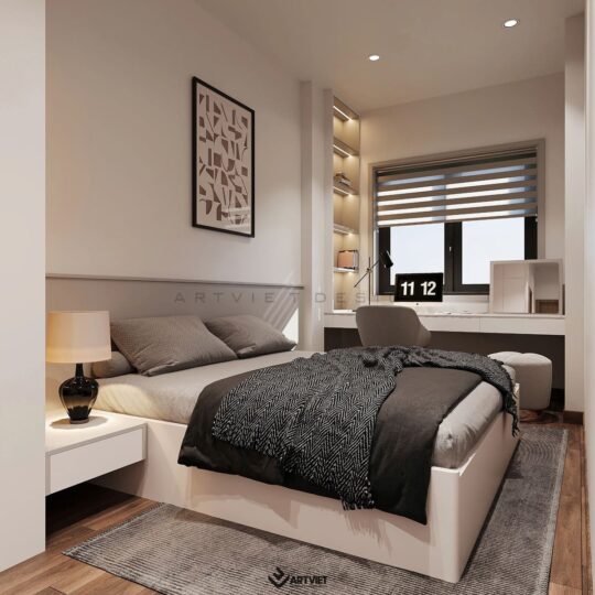 Thiết kế nội thất nhà ở – Xóm 6 Giang Cao, Bát Tràng - phòng ngủ master - 5